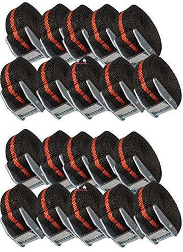 all-around24 20 Stück Befestigungsriemen-Set Spanngurt, Zurrgurt,Klemschoss Gurt ideal zur Befestigung am Fahrradträger (20)