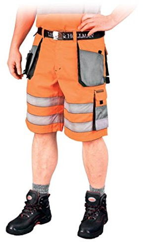 Leber&Hollman LH-FMNX-TS_PSBXXL Formen Schutzhose - Kurz, Orange-Grau-Schwarz, 2XL Größe