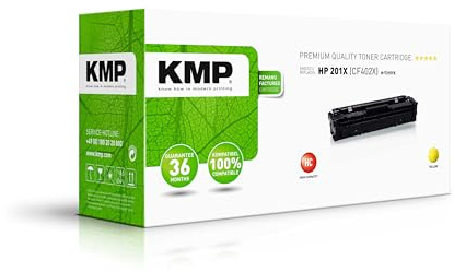KMP Tonerkartusche passend für HP 201X Yellow (CF402X) - H-T215YX - für HP Color Laserjet Pro M 252 dw, M 274 DN, M 274 n, MFP M 277 dw, MFP M... etc.