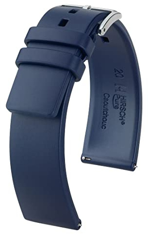 Hirsch Unisex Caoutchouc Uhrenarmband Modell Pure 22 mm Blau