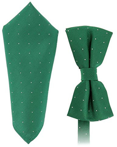 SHIPITNOW Noeud Papillon et Pochette Costume Vert foncé - 18 coloris - Ensemble Noeud Papillon Homme à motif Classe et Mouchoir de Poche - Mariage, Soirée