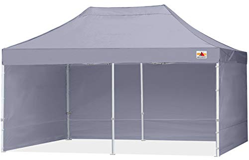 ABCCANOPY 3x6m Pavillon wasserdicht Pop-Up Gartenpavillon Festival Sonnenschutz mit 4 Seitenteilen+Handtasche,Grau