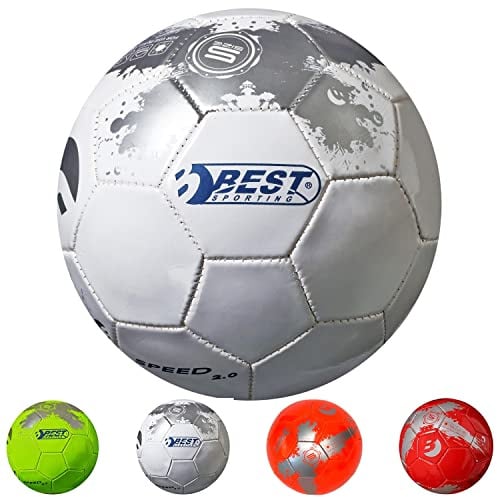 BEST SPORTING Fußball Speed 2.0 - Hochwertiger Ball in Weiß Mit Coolem Design - Größe 5 - Für Kinder und Training