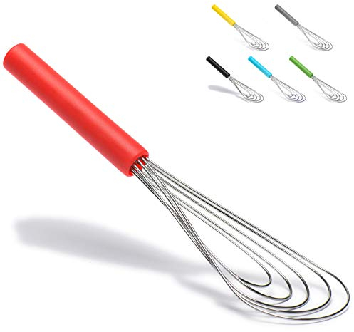 Jell-Cell Fouet plat en acier inoxydable avec poignée antidérapante en silicone 5 fils 25,4 cm