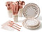 ZIMAIC 141pcs Kit Vaisselles réutilisable Anniversaire Assiette Dîner Papier Tasse Serviette Nappe Couteau Fourchette Cuillère, Enfants Party Fête Mariages Baby Shower Noël, 20 invités (Rose Or)
