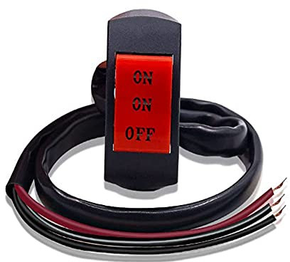 Biqing Interruptor de Faro de Motocicleta,22mm Manillar de Motocicleta Interruptor de montaje Pulsador Faros Antiniebla Faros 12V Interruptor Luces Moto ON/ON/OFF 3 Hilos