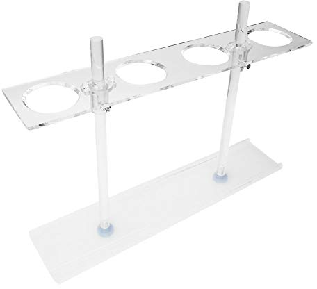 Agatige Lab Funnel Stand, 4 Holes, Plexiglass, Adjustable Height, Transparent