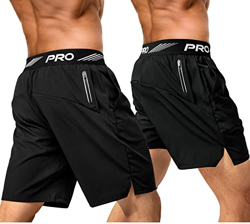 aquota 2er Pack 9 5 Herren Sport Shorts Trainingsshorts Laufshorts Sporthose Laufhose Jogginghose Kurze Schnell Trocknend Reißverschlusstasche