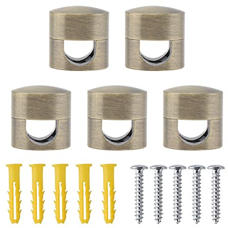 RTNLIT Lot de 5 crochets pour lustres, plafonniers, câbles, lampes pour cordon électrique en tissu, suspension (bronze)
