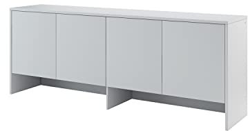 MEBLINI Hängeschrank für Horizontal Schrankbett Bed Concept - Wandschrank mit Ablagen und Fächern - Wandregal - BC-10 für 120x200 Horizontal - Grau Matt