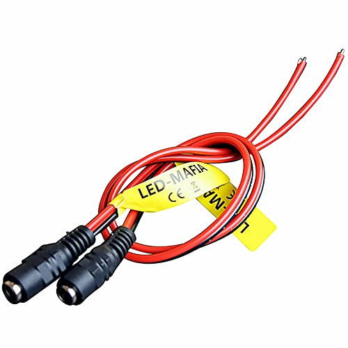 DC Power Hohlstecker 5,5 mm x 2,5 mm Kabel, 18AWG Female Male Buchse, 12V 5A DC Kabelstecker für CCTV Überwachungs Kamera Adapter (10, Buchse Hohlsteckerbuchse)