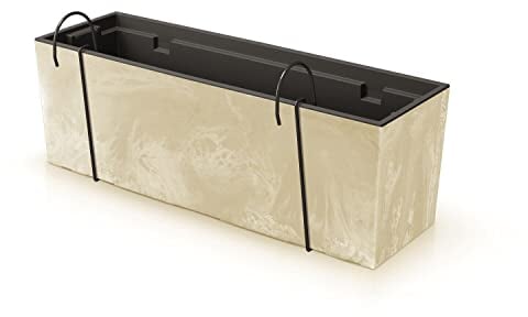 Urbi Case Beton Effet W Pot, Dimensions (mm) 395x185x195, couleur crème