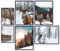ag.art deco Winter Wonderland Poster Set | 6 Stück Bilder | 4x 30x40cm + 2xA4 | Natur Wald Wohndeko Schneebilder Wanddeko Rentier | ohne Rahmen