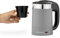Navaris Compact Electric Travel Jug - 0.5L Dual Wall Kettle with Boil Dry Protection - 1100W Grey Holiday Kettle for 2 Cups