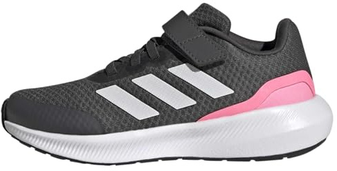 adidas Unisex Kinder RunFalcon 3.0 Elastic Lace Top Strap Shoes, Grey Six / Crystal White / Beam Pink, 29 EU