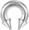 ZS Chirurgenstahl Spike Hufeisen Circular Barbell Ringe, 00G 0G 2G 4G 6G 8G 12G 16G Dick PA Rings, CBR Nasenring Septum Ohr Piercing Körperschmuck (Silber,00G,19mm)