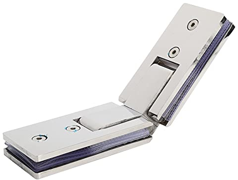Charnière de porte de douche en verre, pince de salle de bain, charnières pivotantes, charnière de porte incurvée double face charnière de salle de bain en acier inoxydable for porte en verre de 8 à 1