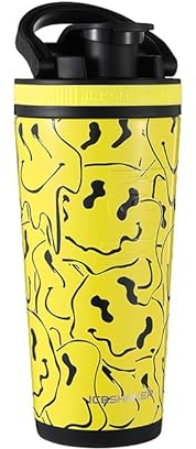 Ice Shaker Edelstahl-Shaker-Flasche, 750 ml, Smirked, bleibt für 30+ Stunden kalt, isolierter Becher mit Twist-on-Rührwerk, geruchsfreier Shaker-Becher für Protein-Shakes, Wasser, Smoothies, Cocktails