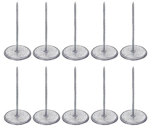 PATIKIL 2.4 Pouce Plat Tête Pouce Tack, 300 Paquet Thermique Tasse Tête Soudure Épingles Isolation Fixation pour Fixation Verre Laine Mousse Plaques à Mur ou Plafond