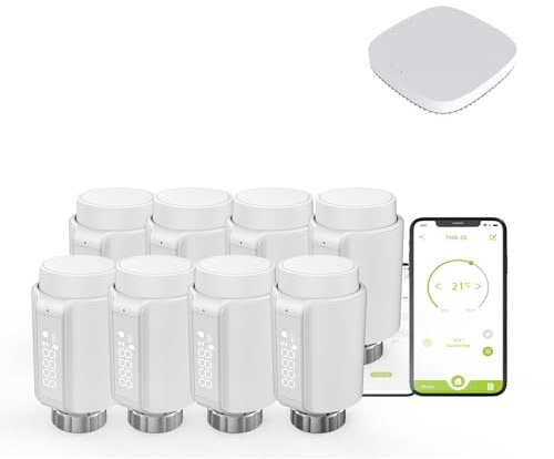 Qiumi Smart Zigbee termostatkylarventilhuvud, programmerbar termostat, temperaturvärmare, TRV, Alexa, röststyrning