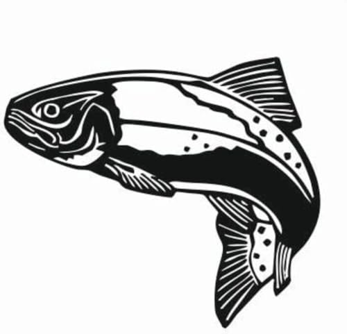 2 x Forelle Aufkleber 20cm Angler Angelboot Sticker Boot Boote Beschriftung Bug Heck Fische Angeln Schlauchboot Nautic See Fischer