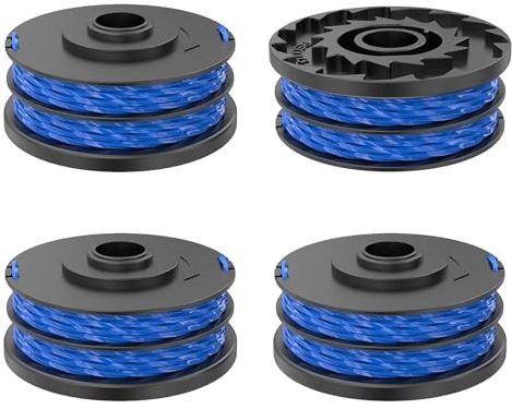 JAMSSOW 4 Pièces Bobine de Fil Convient pour Ryobi RAC123,Rechange Coupe Bordure pour Ryobi RLT4027, RLT4125, RLT5027, RLT6030, RLT5127, RLT6130-5132002670,Ø1,5mm 8,3m Longueur(4 Bobine)