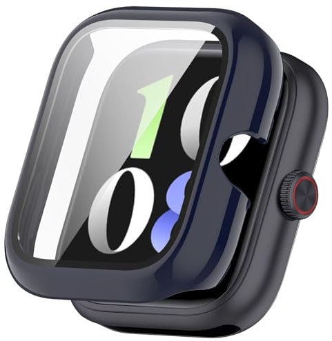 FTRONGRT Hülle Kompatibel mit vivo iQOO Watch GT/vivo Watch GT, PC + Bildschirmfilm, Kratzfest, All-Inclusive-Schutzhülle Kompatibel mit vivo iQOO Watch GT/vivo Watch GT. Tintenblau