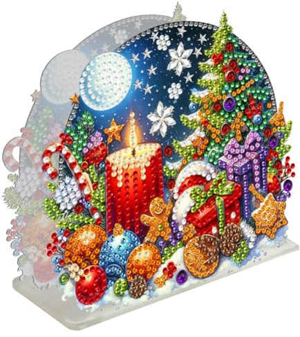 Generisch Weihnachten Serviettenhalter,Weihnachten Diamond Painting Serviettenständer aus Acryl, Diamant Malerei Servietten Halter,Serviettenspender für Zuhause,Restaurants,Party,Küche