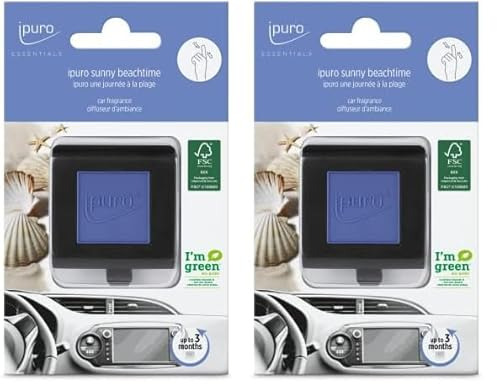 ipuro - erfrischender ipuro sunny beachtime Auto Duft - dezenter Lufterfrischer fürs Auto mit spritzig frischen Noten - angenehmer Auto Lufterfrischer für ein puristisches Dufterlebnis bis zu 3 Monate
