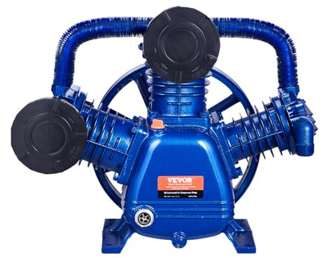 VEVOR Luftkompressor-Pumpenkopf, 10 PS, 17,5 CFM Bei 90 PSI, 3-Zylinder-Ölschmierung, Kolbenpumpenkopf, Zweistufiger V-Typ-Pumpenersatz