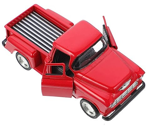 STOBOK Vintage Pickup Truck Modell Rotes Spielzeugauto Miniatur LKW Jungenspielzeug Mini Vintage Modellauto für Kinderspielzeug Kleiner Wohnkultur Deko