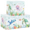 HUUMONSS 30cm Aufbewahrungsbox 3 Stück Meerestiere Hai Schildkröte Aufbewahrungskorb Kinder Falt Stechrochen Seetang Qualle mit Griffen Aufbewahrungswürfel Organizer für Spielzeug Bücher Kleidung