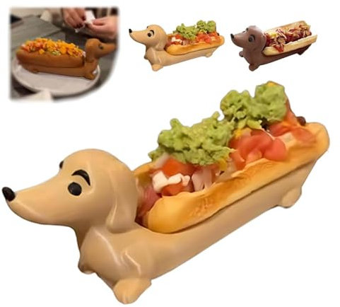 Bandeja de perro salchicha, divertida bandeja para servir sushi con perritos calientes, plato de comida para dulces, plato de cena de perro salchicha, decoración del hogar, sándwiches con forma de