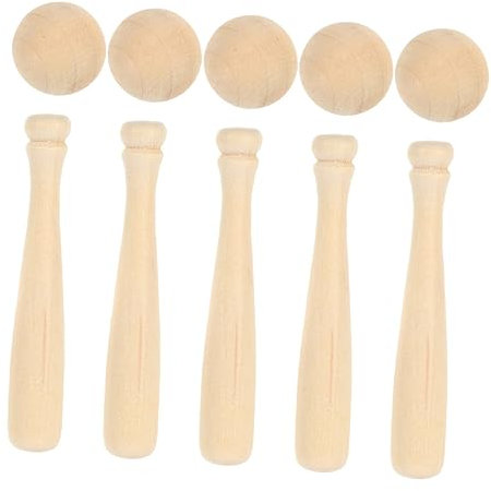 PERSELOSO Baseballschläger Und Malset Unlackiertes Holzspielzeug Baseballschläger-bastelset Für Jungen Und Mädchen Erwachsene