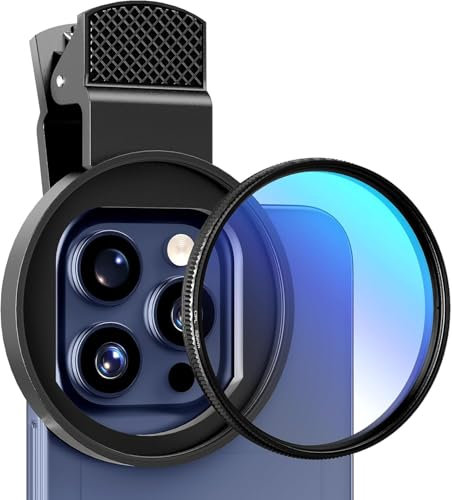52mm Polarisationsfilter für iPhone, zirkular polarisierte Linse mit verbessertem Clip, drehbarer Cpl Filter kompatibel mit iPhone 16/15/14/13 Pro Max Samsung Moto Google TCL Phone
