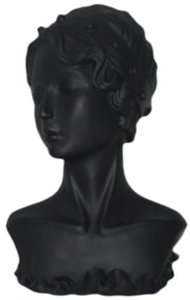 Qianly Gioielli Display manichino, testa di manichino femminile, portabicchieri per la collana, Nero