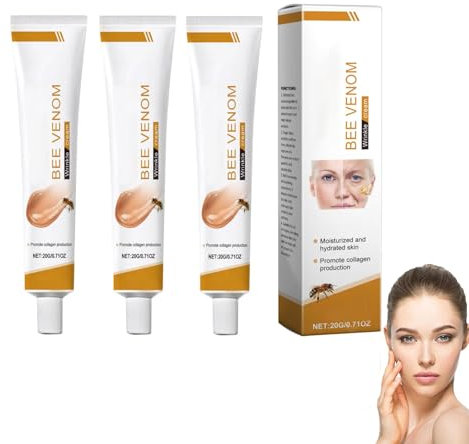 Bienengiftsalbe Gesicht 3 Stück Feuchtigkeitscreme Anti Falten Bee Venom Creme Soforteffekt Gesichtspflege Damen Beauty Skincare Anti-Aging Gesichtscreme Moisturizer für Face und Hals Alle Hauttypen