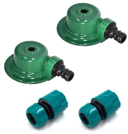SIGANDG Metal Lawn Sprinkler for Yard Metal Automatic Lawn Sprinkler 360° ring coverage Spray irrigation for lawns, gardens and courtyards Includes 1/2 adapter(4 Pack)