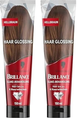 Brillance Glanz-Behandlung, Haar Glossing Hellbraun (150 ml), pflegt und intensiviert die Haarfarbe, kann wie eine Haarmaske angewendet werden, hält bis zu 6 Haarwäschen (Packung mit 2)