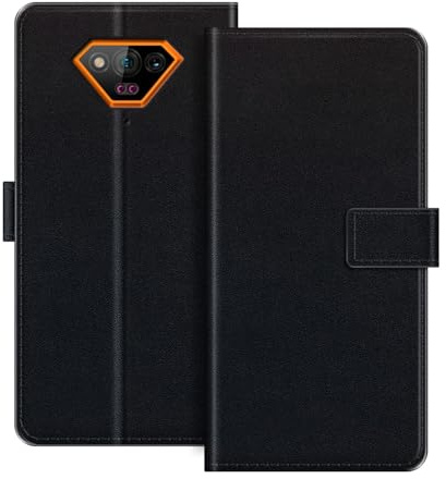 ESACMOT Leder-Wallet-Hülle Kompatibel mit Hammer Iron V Klapphülle mit Kartenfach und Ständer, Magnetverschluss, Stoßfeste Folio-Hülle im bunten Stil (Schwarz)
