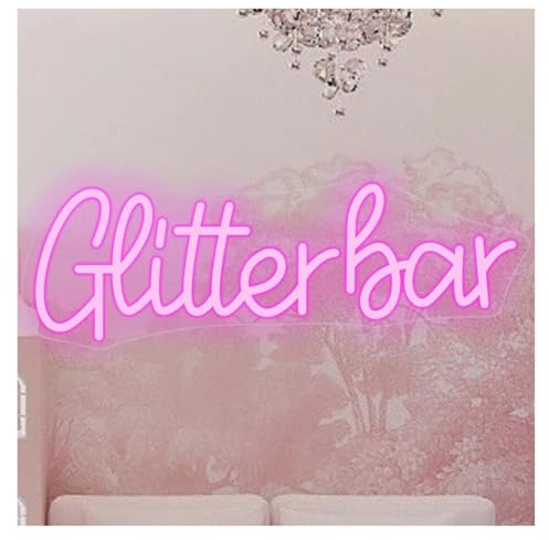 RONGCH Luces de neón Letrero De Neón Glitter Bar Para Decoración De Pared Bar Decoración De Habitación De Bienvenida De Negocios Para El Hogar Fiesta Lámpara 43cmx15cm