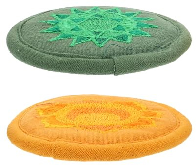 SWETRACE Cuscino per Ciotola Sonora Buddista in Cotone Ricamo, Design Compatto e Leggero, Set da 2 Pezzi per Supporto e Decorazione Meditativa