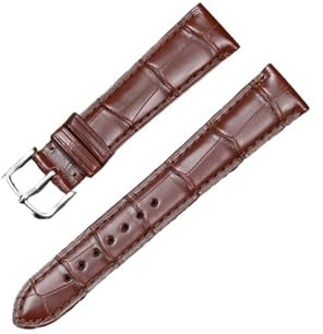 PJFSQAD Lederarmband passend for Carl Fit for F. Bucherer Uhrenarmband Bambusmaserung 19 mm braun schwarzer Uhrengürtel