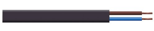 Black 3A Rated 2192Y Oval 2 Core PVC Flex. 100m Reel