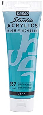 Pébéo - Acrylique Fine Studio Acrylics - Peinture Acrylique Bleu - Bleu-Vert Iridescent - 250 ml 169357