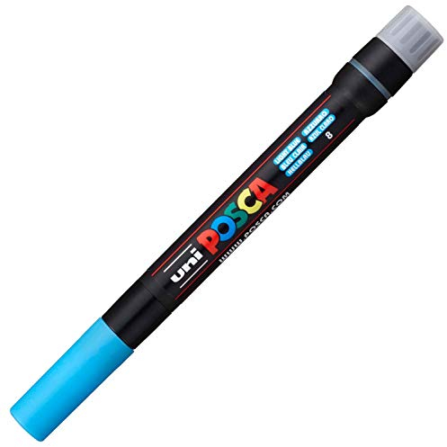 POSCA 181643 - POSCA Marker mit Pinselspitze, hellblau