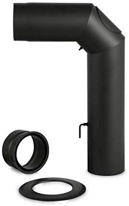 EWO Ofenrohr 120mm Durchmesser - Rauchrohr 50cm lang (Schwarz) - Feuerrohr 2 mm Stahlblech - Kaminrohr mit Senotherm-Beschichtung - rußbeständig, frost- & tauwechselbeständig
