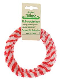 Nabenputzringe WÜMA rot/weiß, SET, vorne u. hinten, -Nabe 232mm, 760mm lang