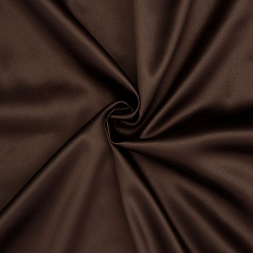 STOFFKONTOR Stretch Satin Modestoff Meterware, Kleiderstoff - Stoff glänzend - Farbe Braun, Breite ca. 150 cm, Gewicht ca. 160 g/lfm