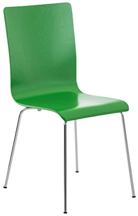 CLP Besucherstuhl Pepe I Ergonomisch Geformter Lehnstuhl Mit Holzsitz I Stabiles Metallgestell I Komfort Und Stil Mit Robuster Konstruktion, Farbe:grün